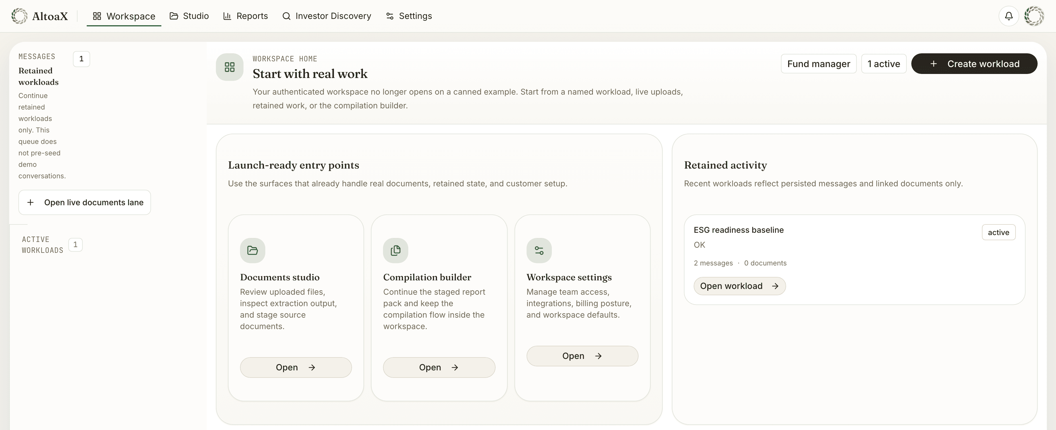 AltoaX Compliance Dashboard showing regulatory reporting status